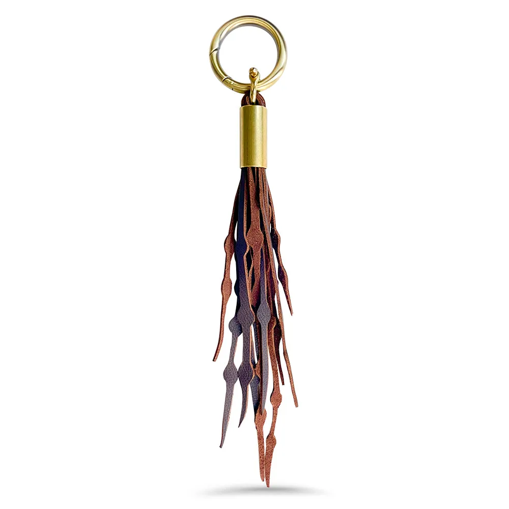 Seaweed Tassel in Brown Leather