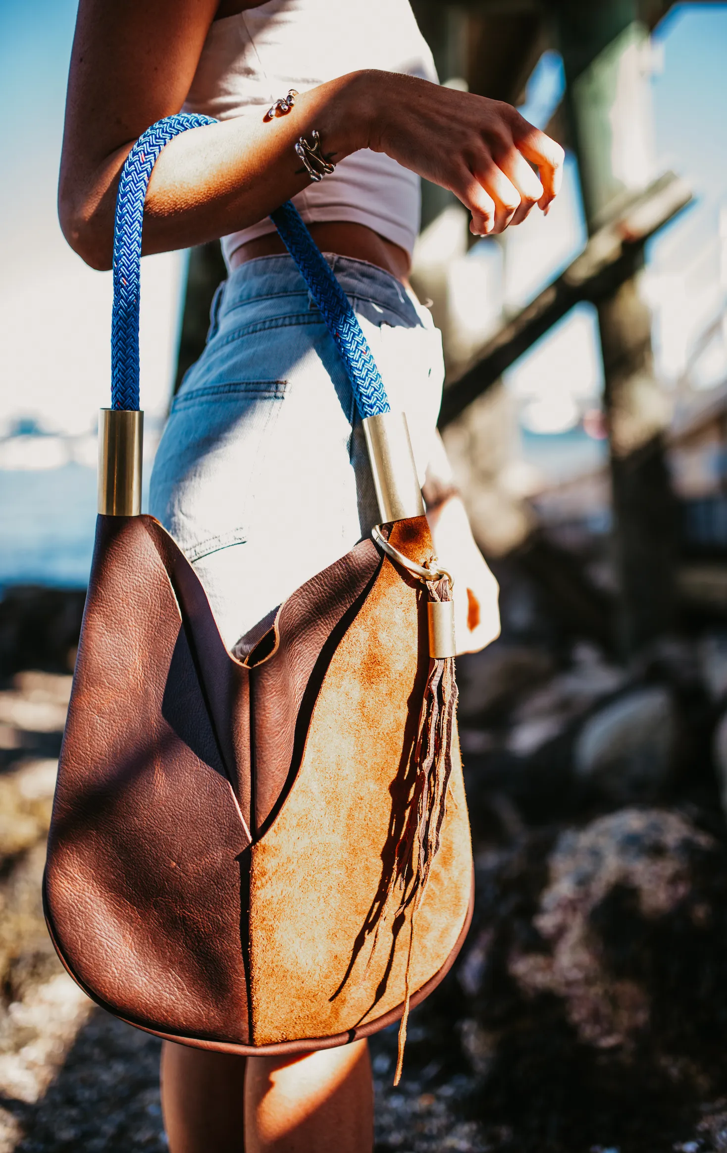 Seaweed Tassel in Brown Leather