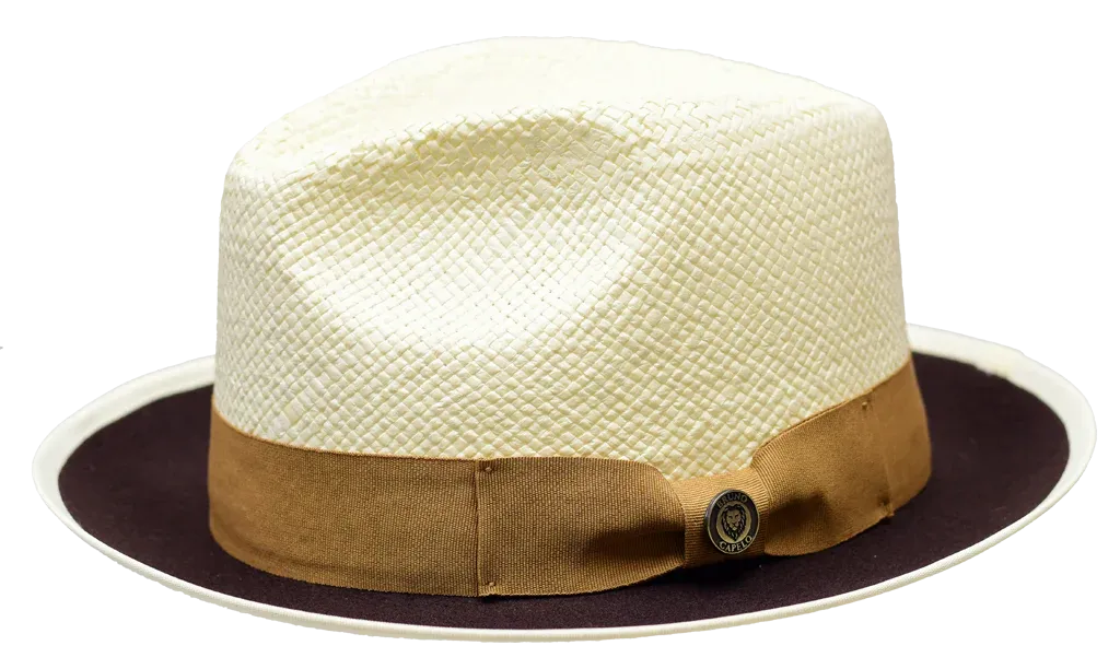 Sebastian Snap Brim Color Bottom Straw Hat by Bruno Capelo