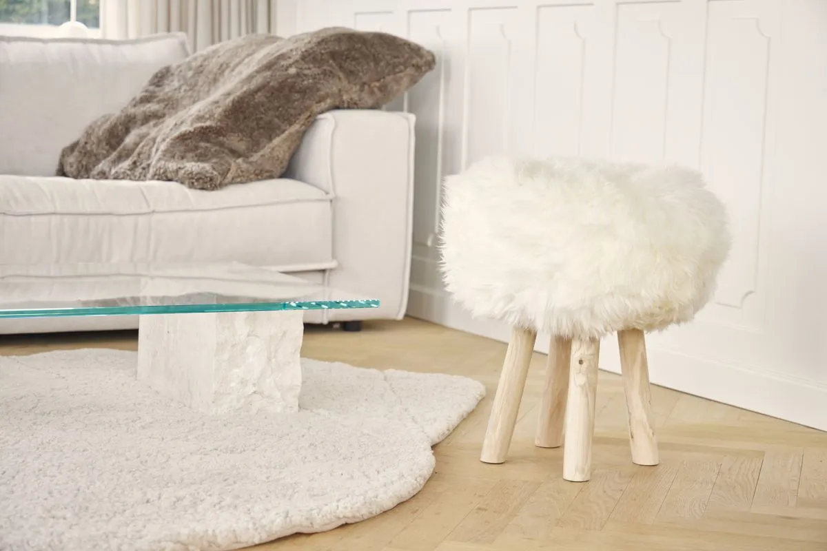 Sheepskin Stool Cover | Ø35xH17 cm