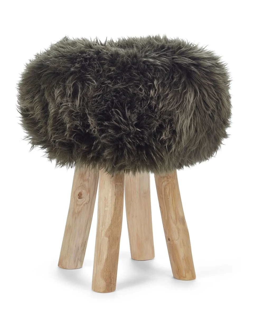 Sheepskin Stool Cover | Ø35xH17 cm