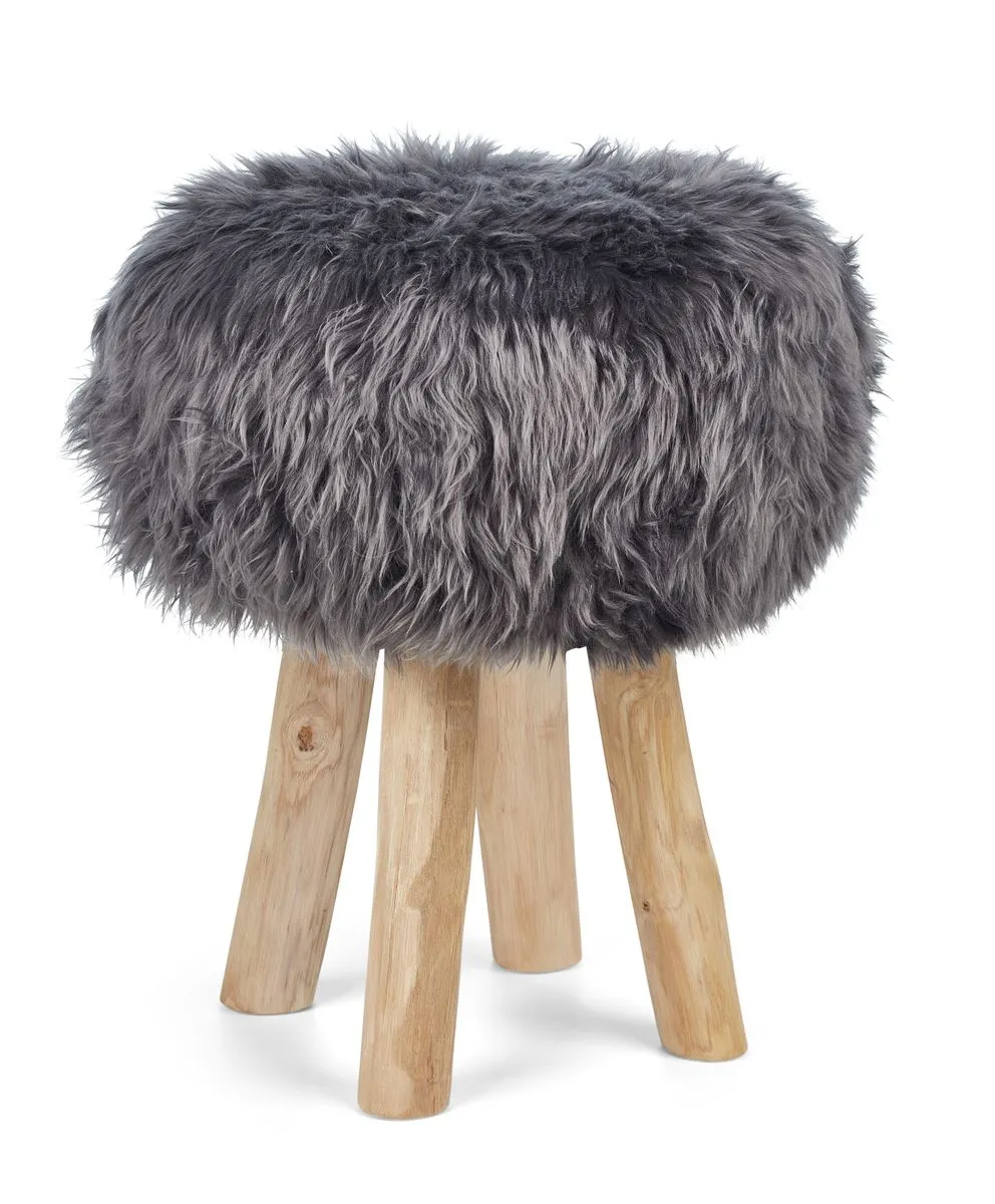 Sheepskin Stool Cover | Ø35xH17 cm