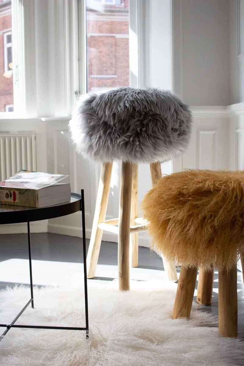 Sheepskin Stool Cover | Ø35xH17 cm