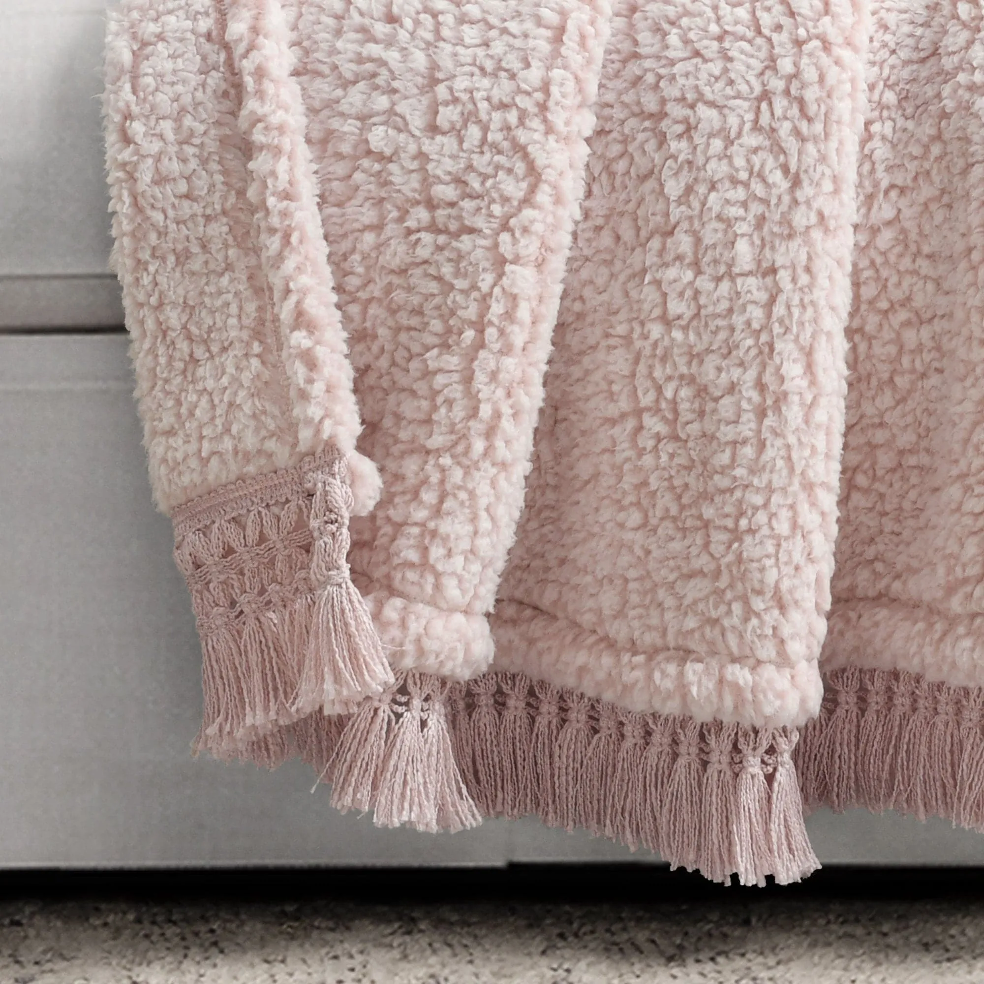 Sherpa Tassel Fringe Throw