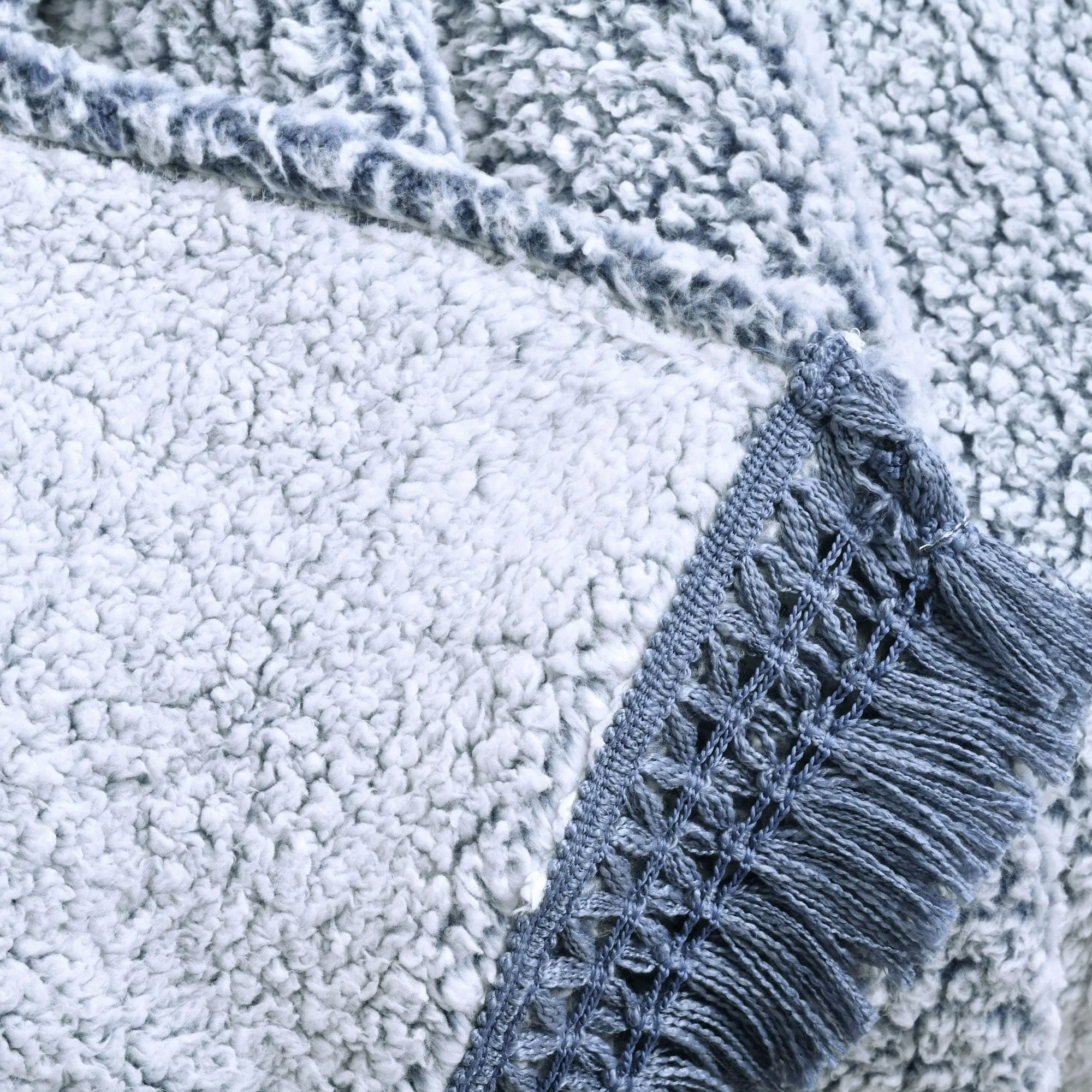 Sherpa Tassel Fringe Throw