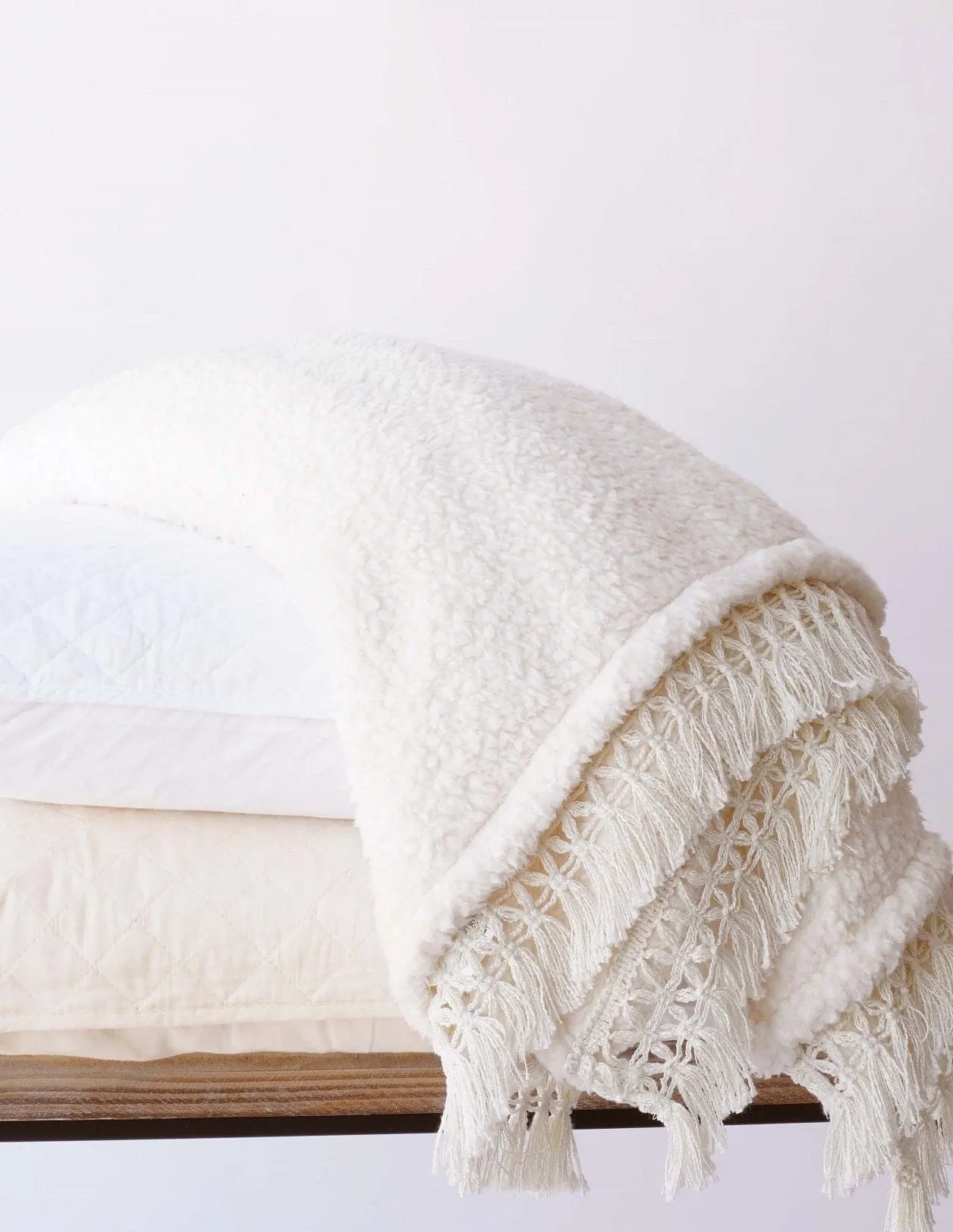 Sherpa Tassel Fringe Throw