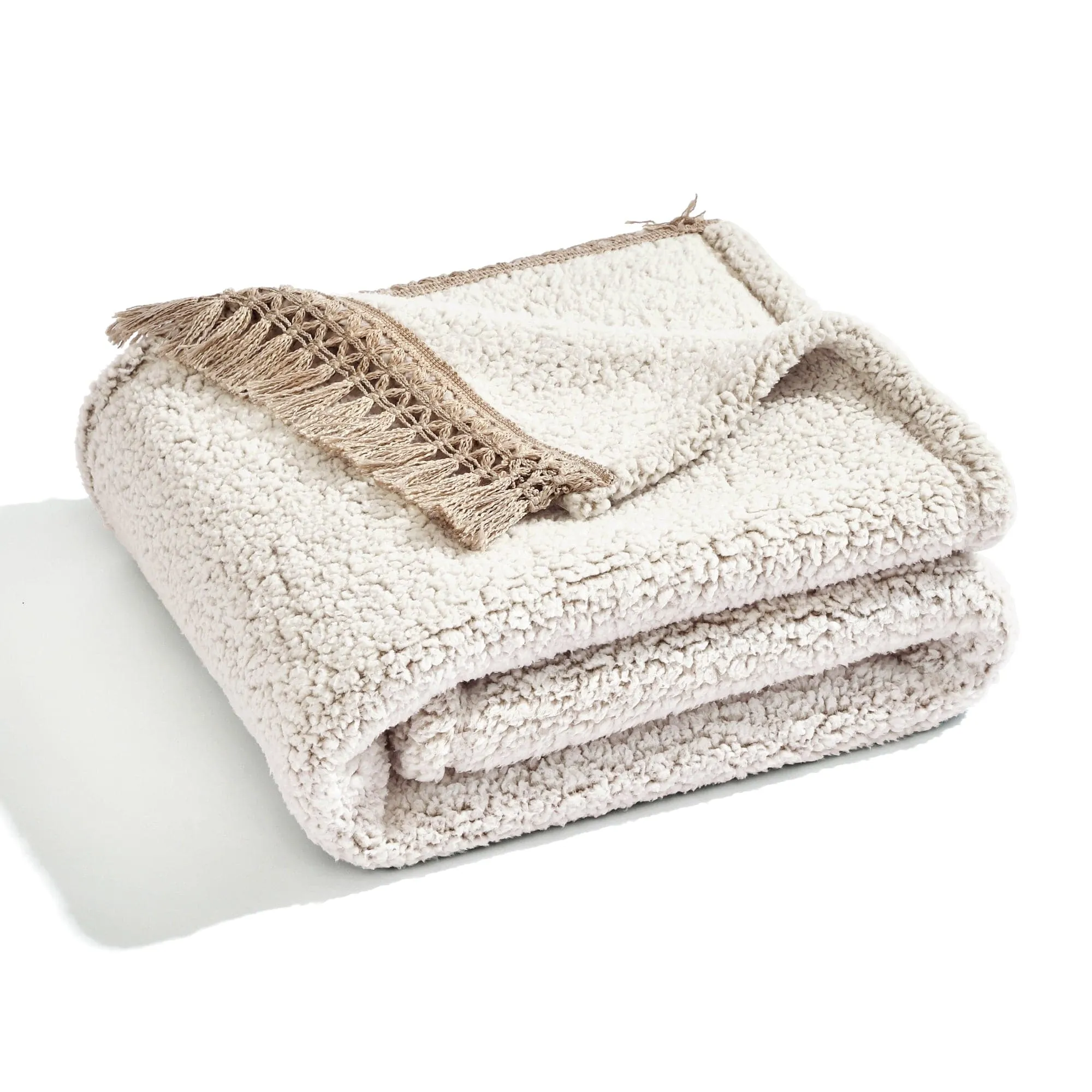 Sherpa Tassel Fringe Throw