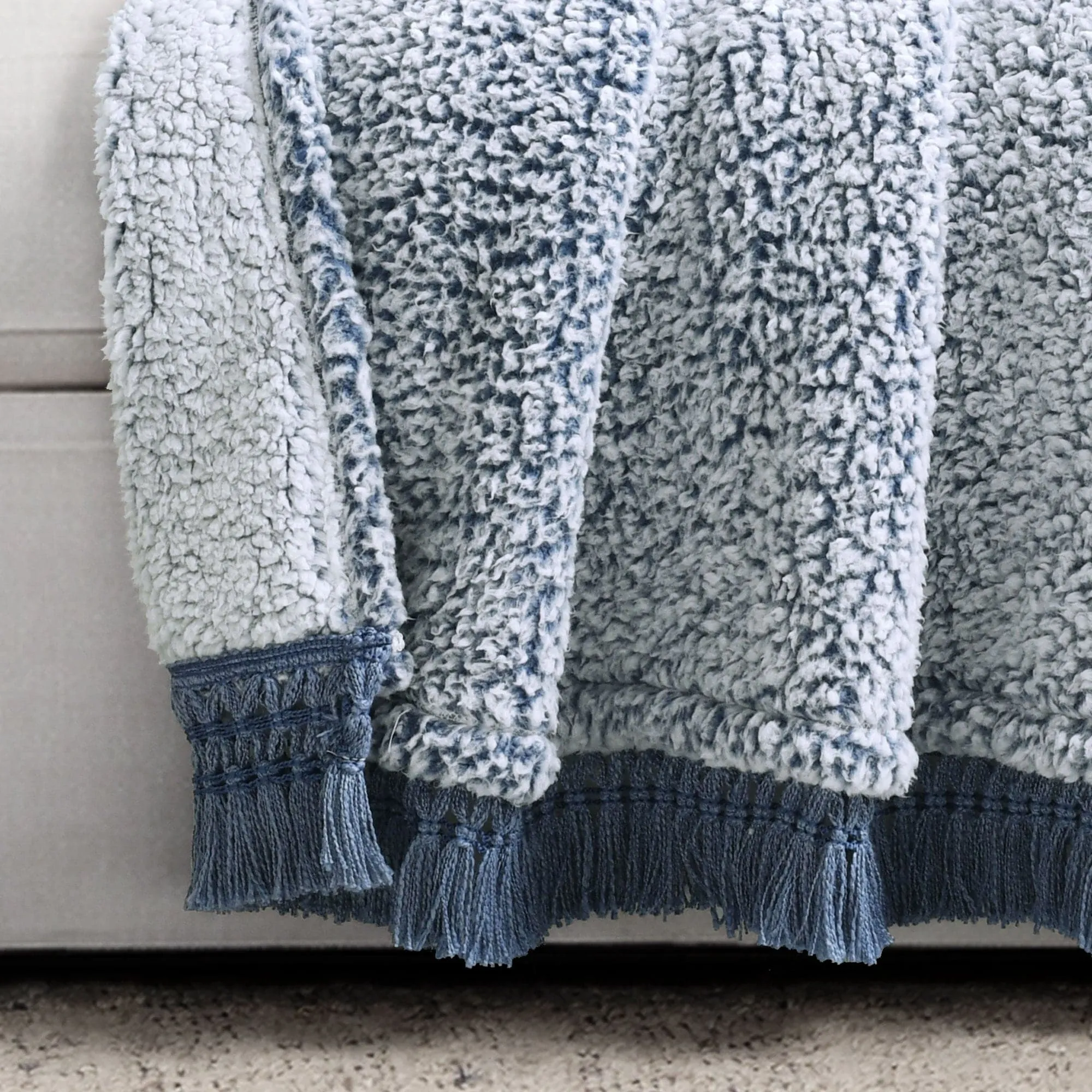 Sherpa Tassel Fringe Throw