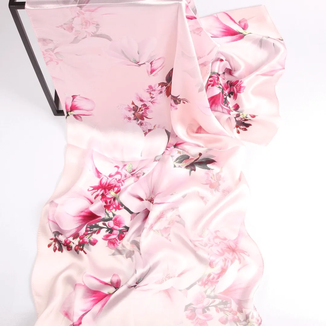 Silk Scarf Collections|Blossom Range|Magnolia|Pink