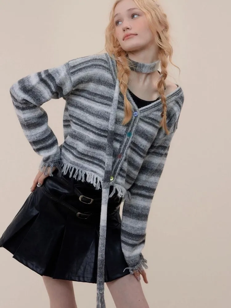 Tassel scarf sweater cardigan jacket【s0000003783】