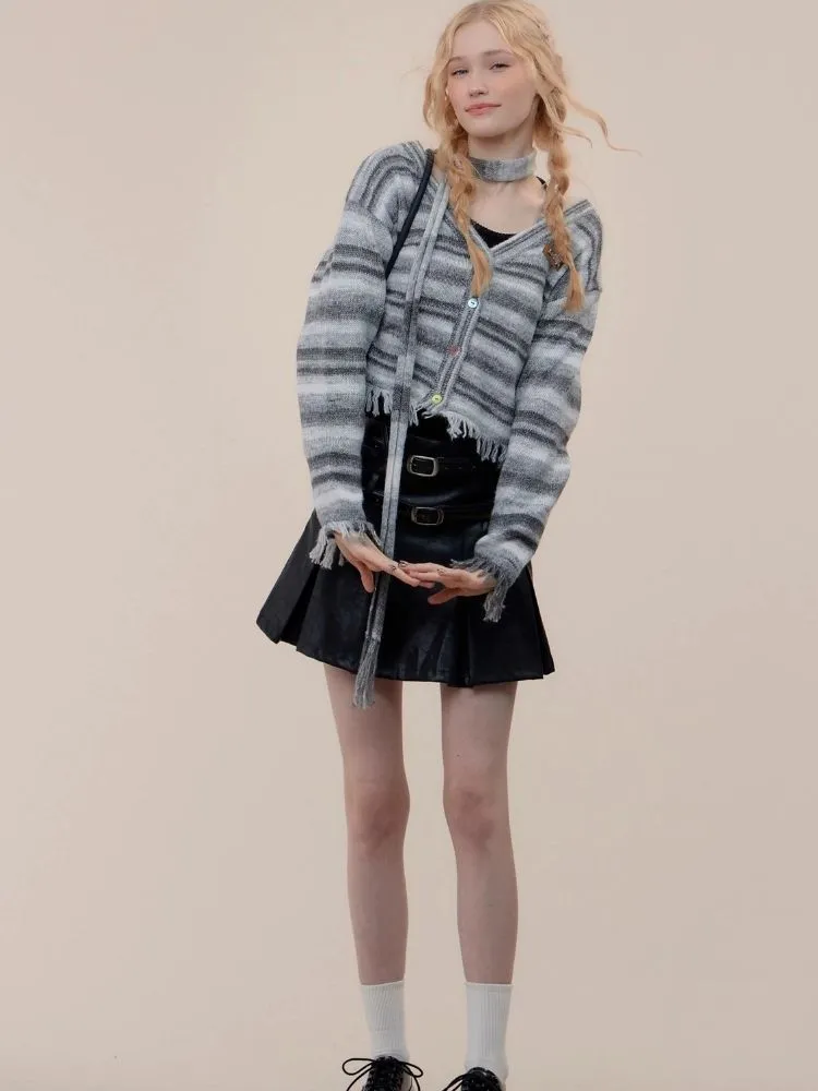 Tassel scarf sweater cardigan jacket【s0000003783】