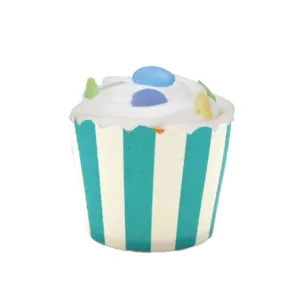 Teal Stripes Baking Cups 25pk