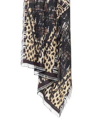 THE FRINGED SILK SCARF | Leopard Stripes