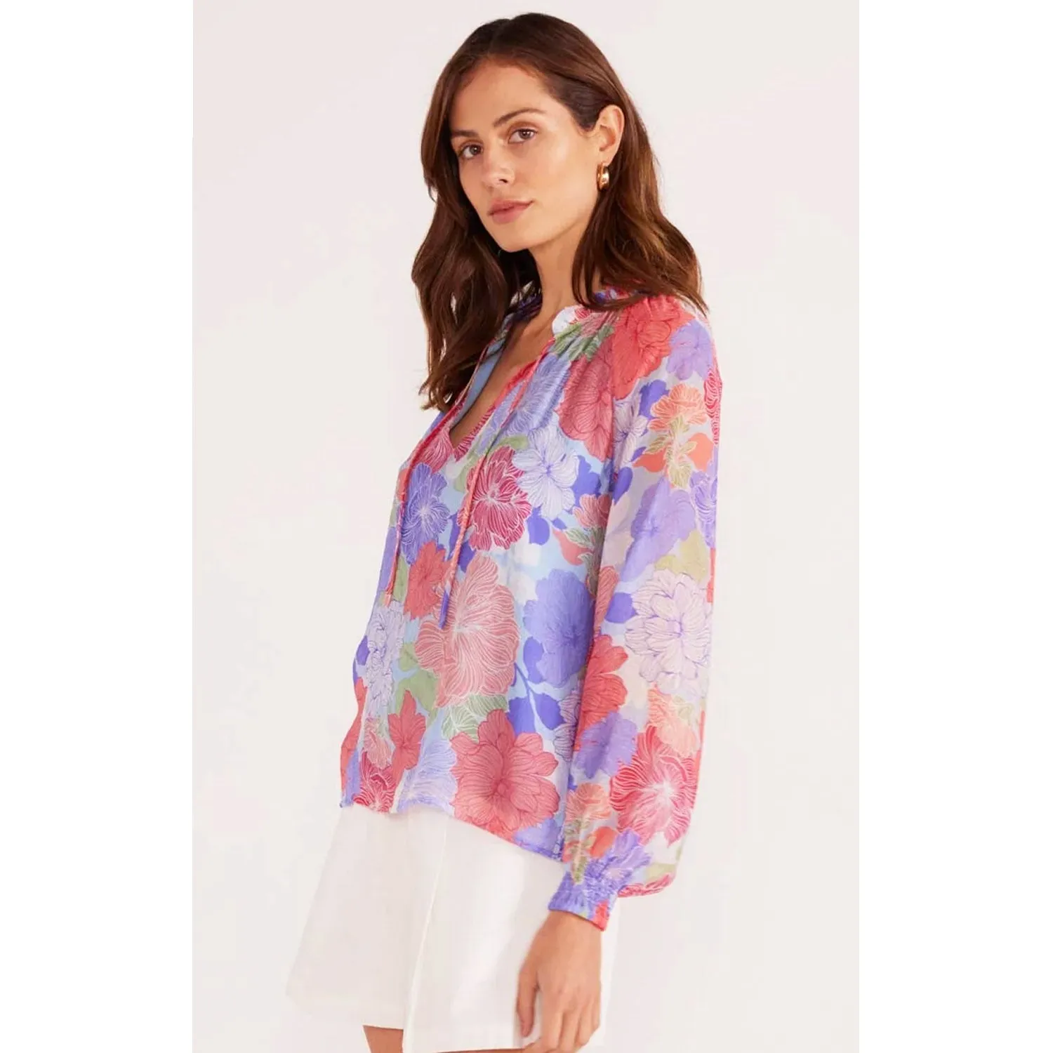 Top Belle Long Sleeve Blouse - Spring Blooms