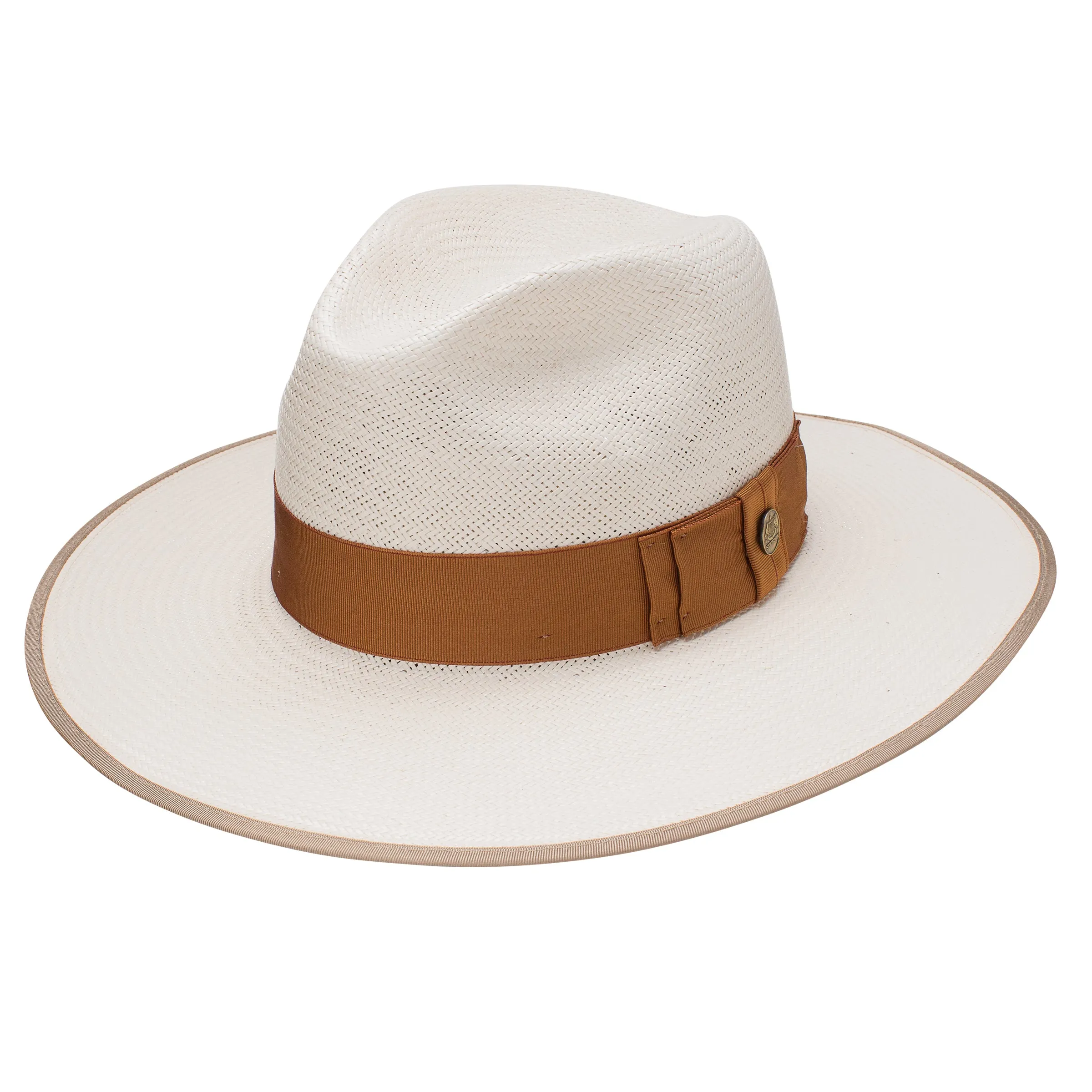 Tri-City Wide Brim Shantung Straw Fedora by Stetson