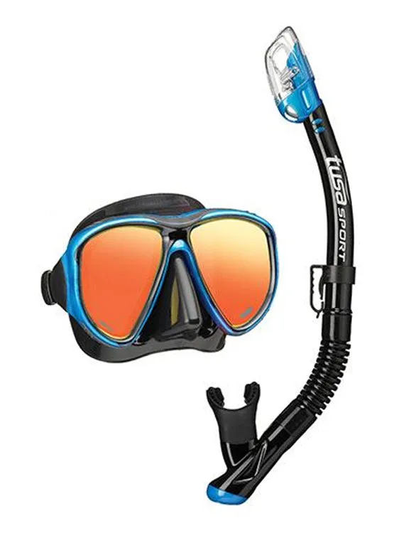 TUSA Sport Black Pro Mirror Snorkel Set