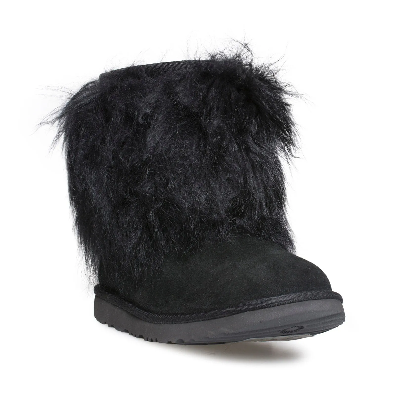 UGG Classic Short II Fluff Black Boots - Women's