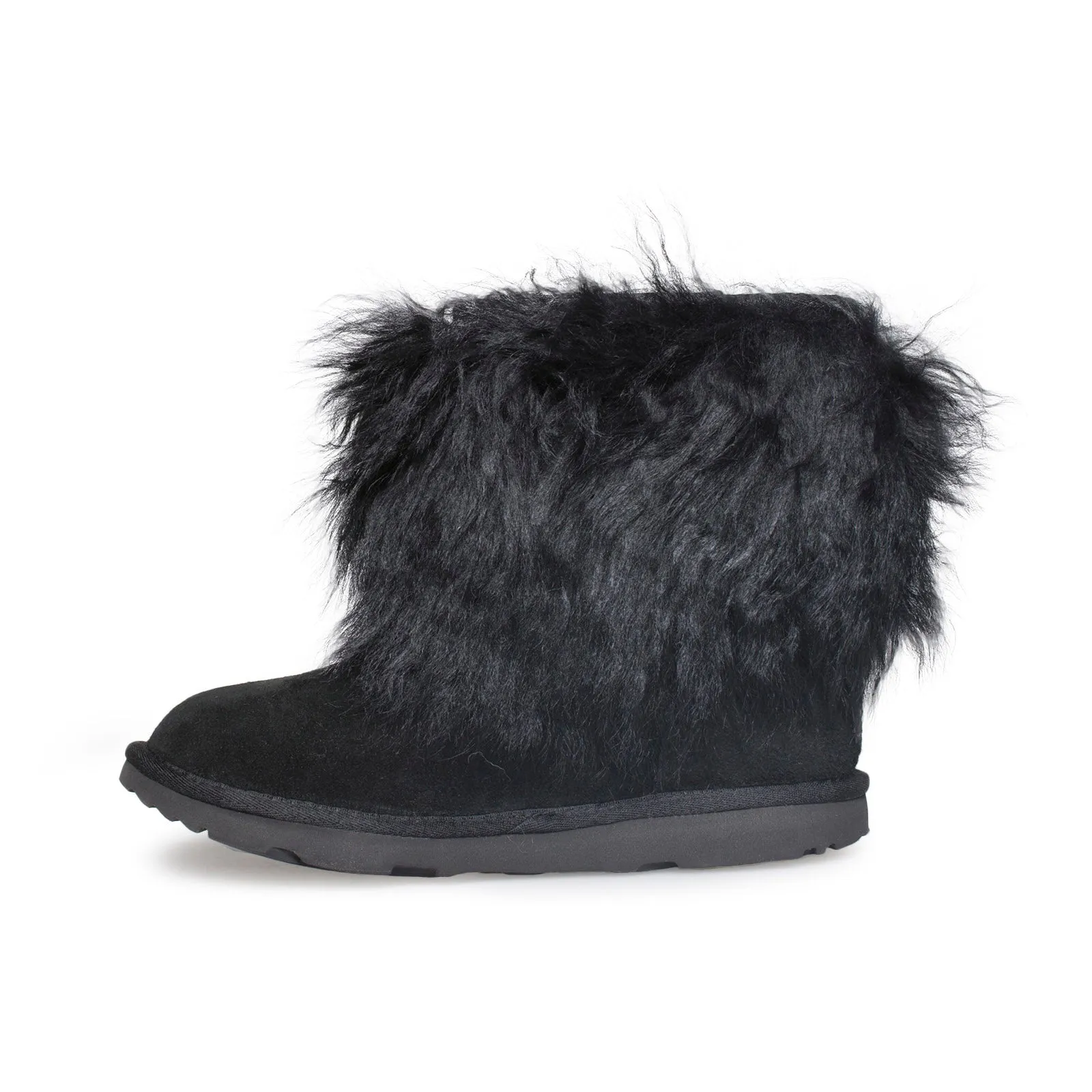 UGG Classic Short II Fluff Black Boots - Women's