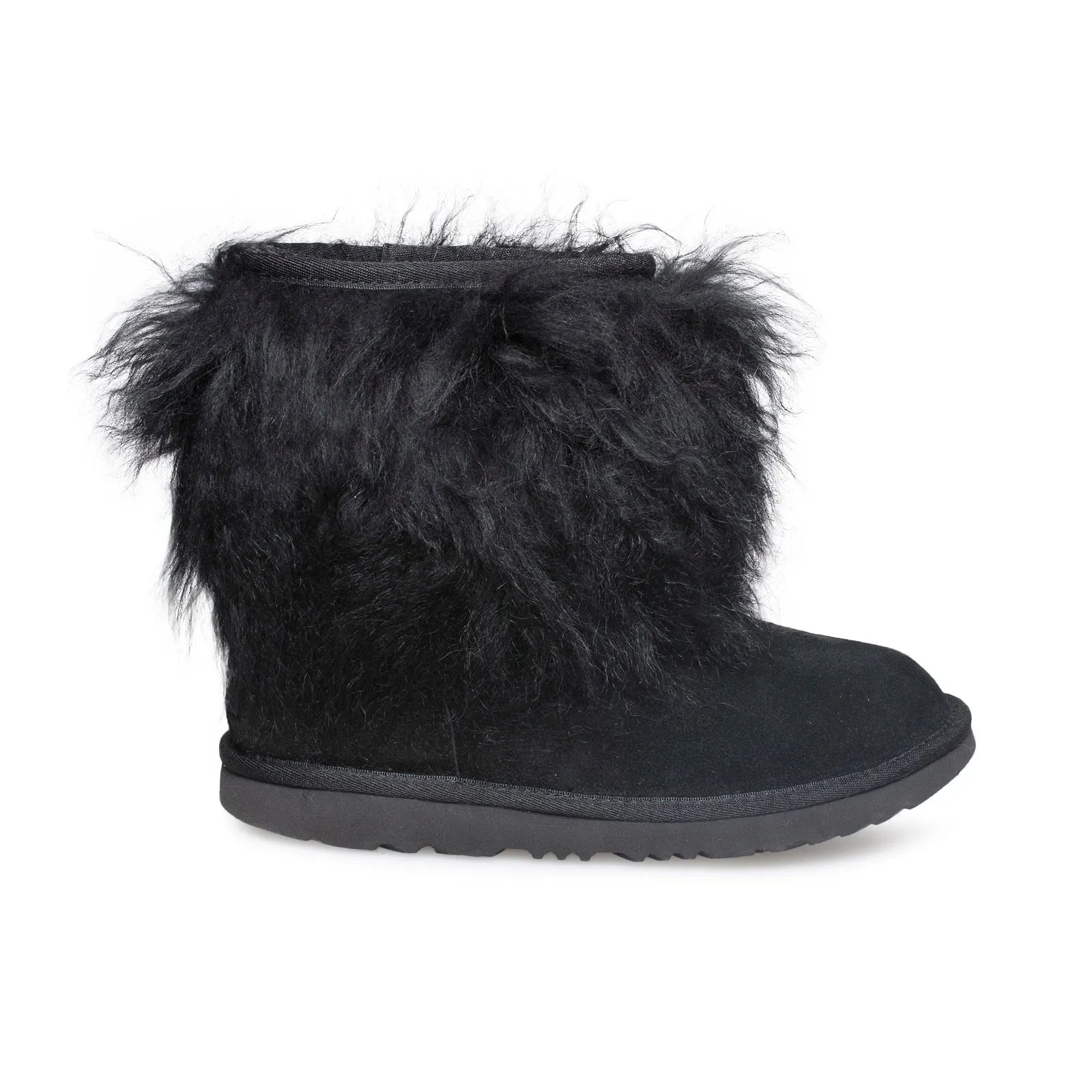 UGG Classic Short II Fluff Black Boots - Women's