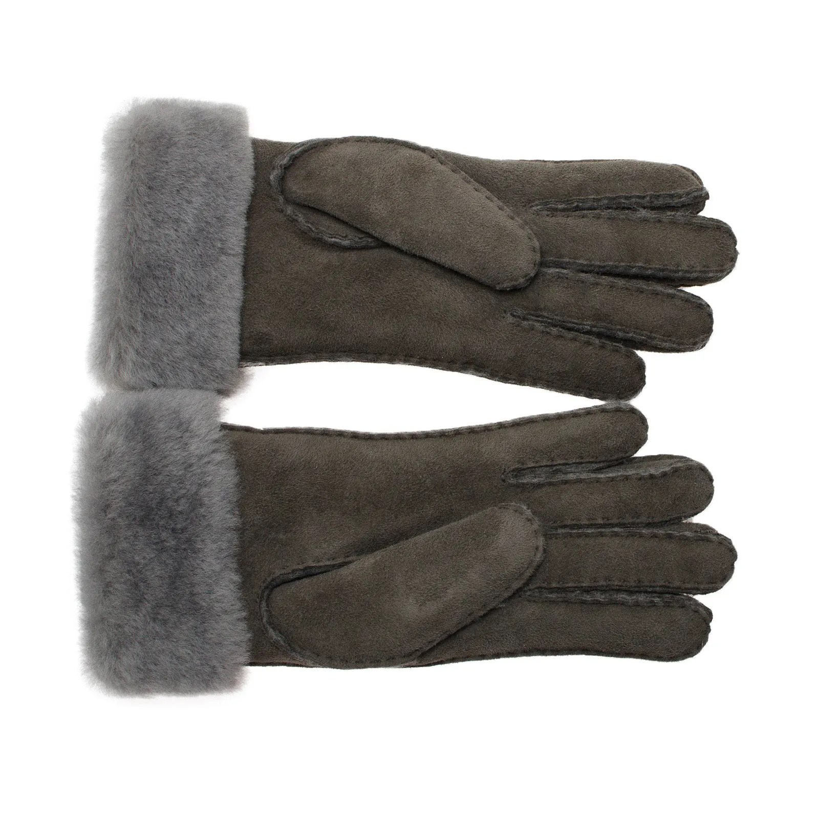 UGG Shearling Sheepskin GRAY Suede Gloves - Women's