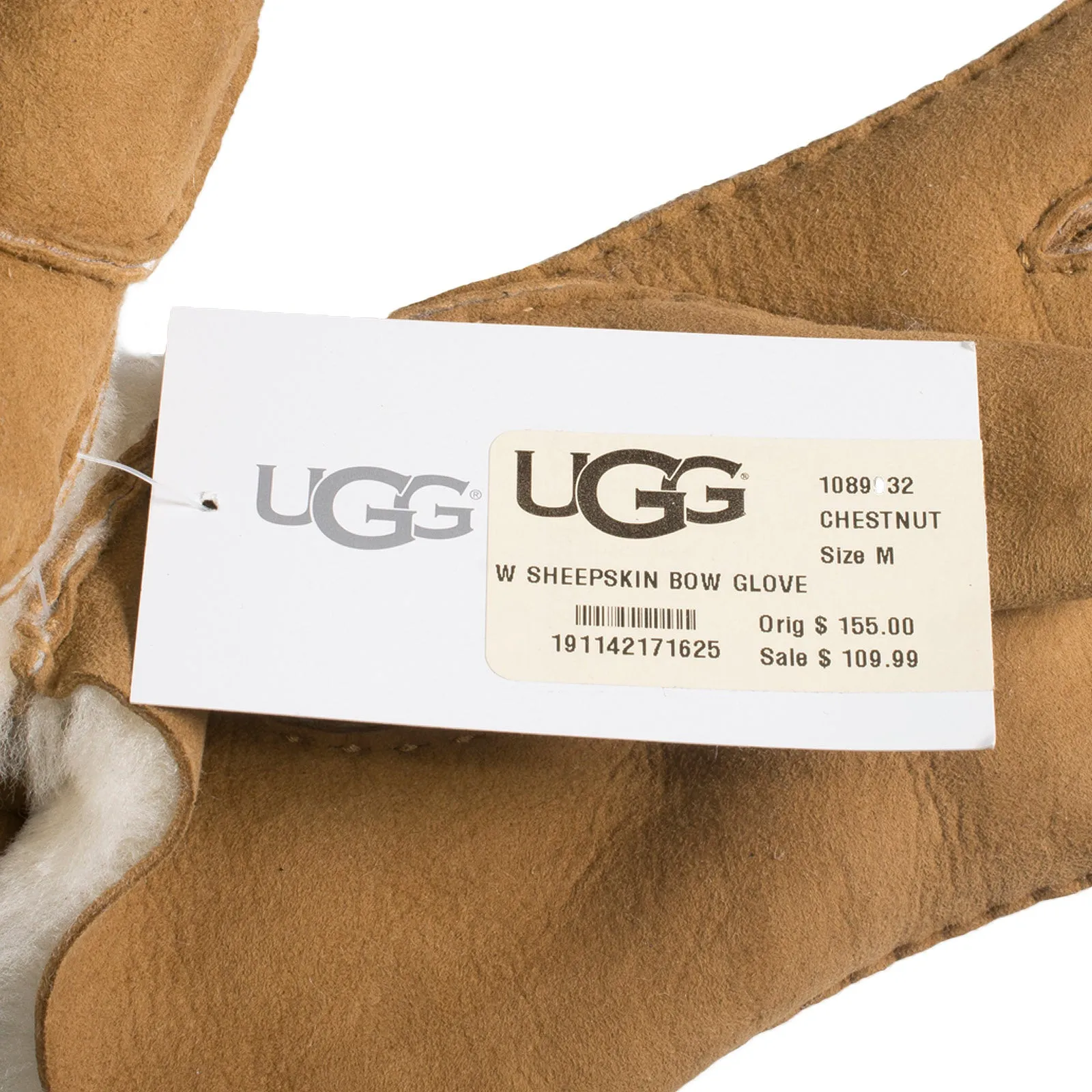 UGG Sheepskin Bow Chestnut Gloves - Women's