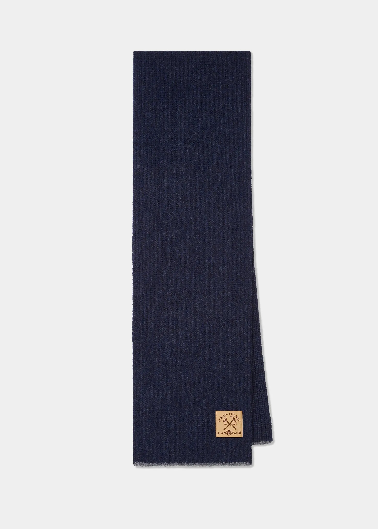 Welby Half Cardi Stitch Long Scarf In Indigo Mix