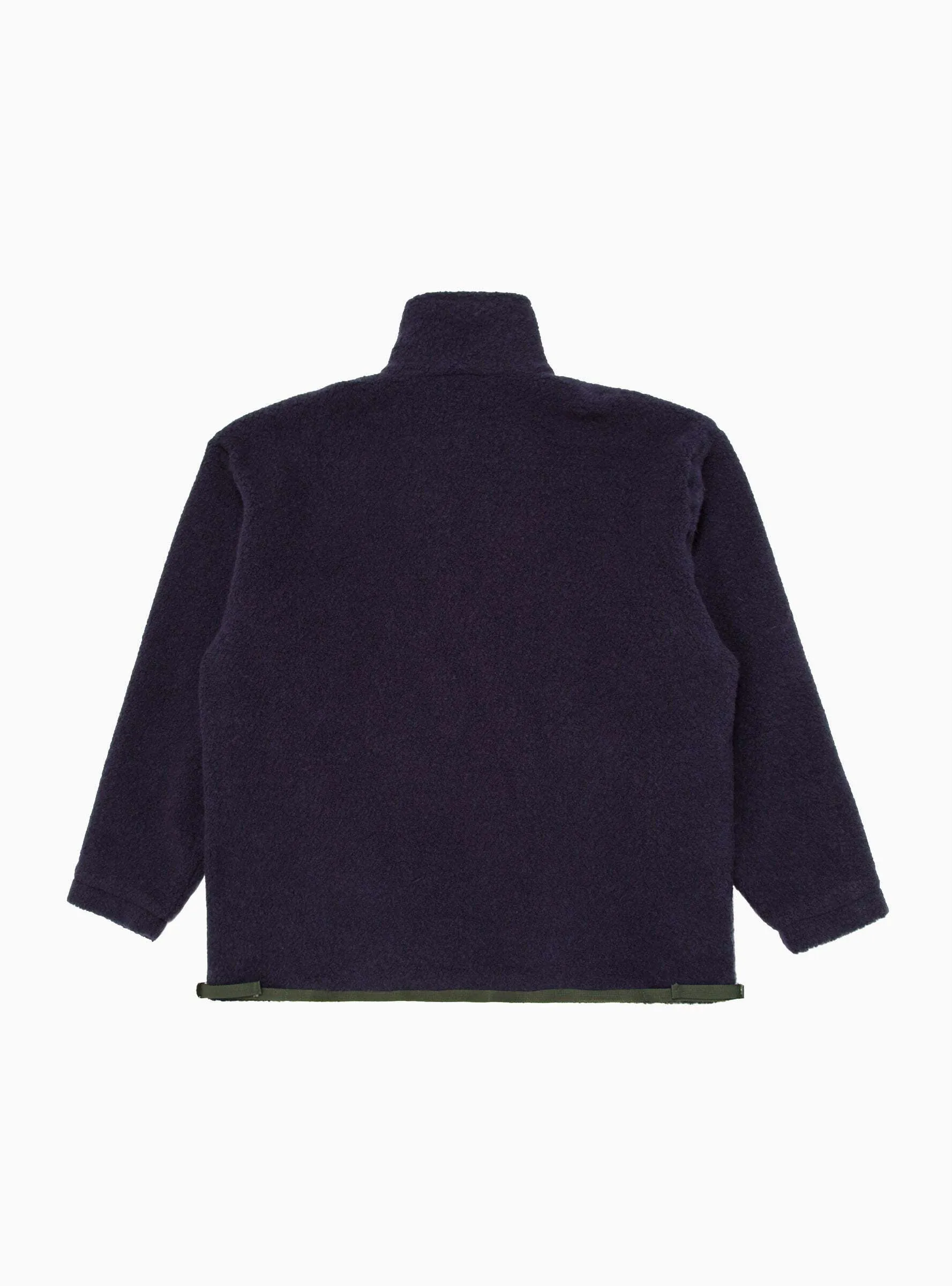 Wool Zip Up Fleece Navy