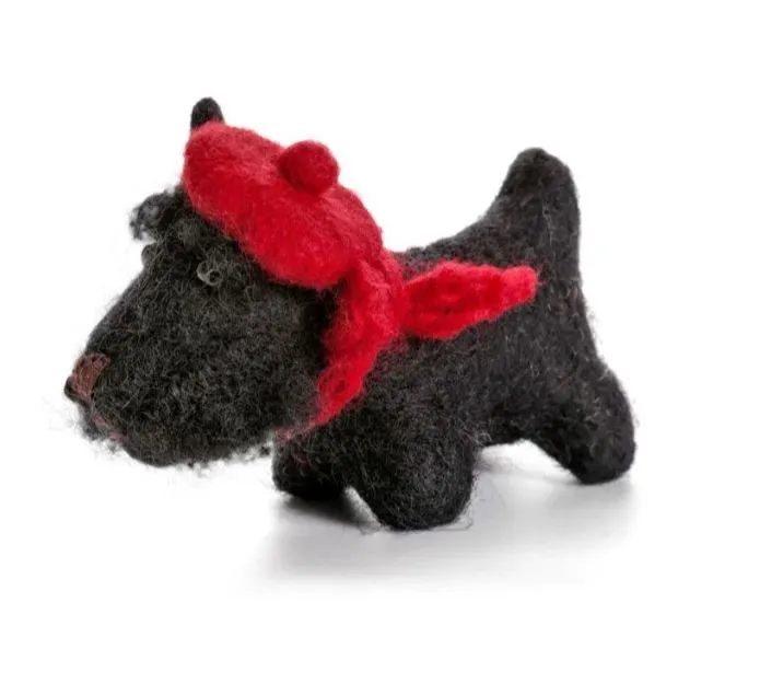 Xmas Decoration Black Scottie Dog